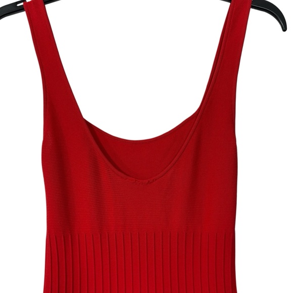 STAUD NWT red knit sleeveless ellison midi dress XS - Picture 6 of 13